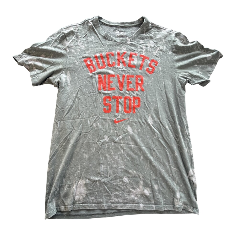 Nike Shirt Mens Large Green Buckets Never Stop Dri-FIT Graphic Tee Basketball